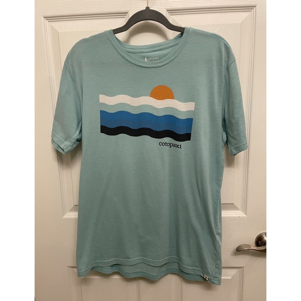 Cotopaxi Disco Wave Organic T-Shirt Men's Large Sea Glass Blue